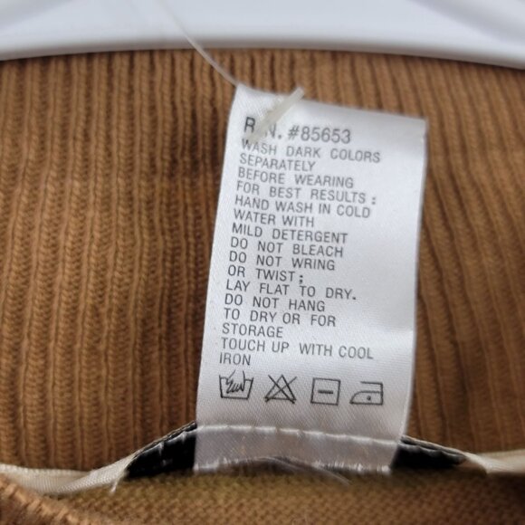 Melrose Studio Womens Brown High Neck Keyhole Sweater Embroidery Accents Size M - Picture 7 of 12
